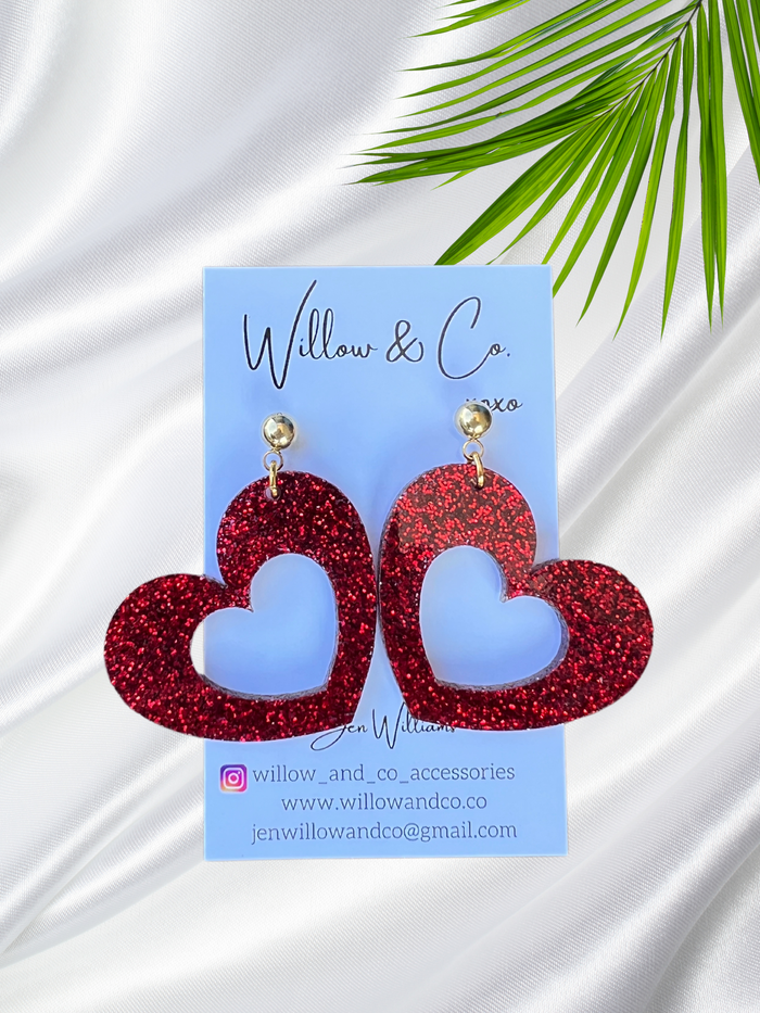 XL Heart Dangle Red