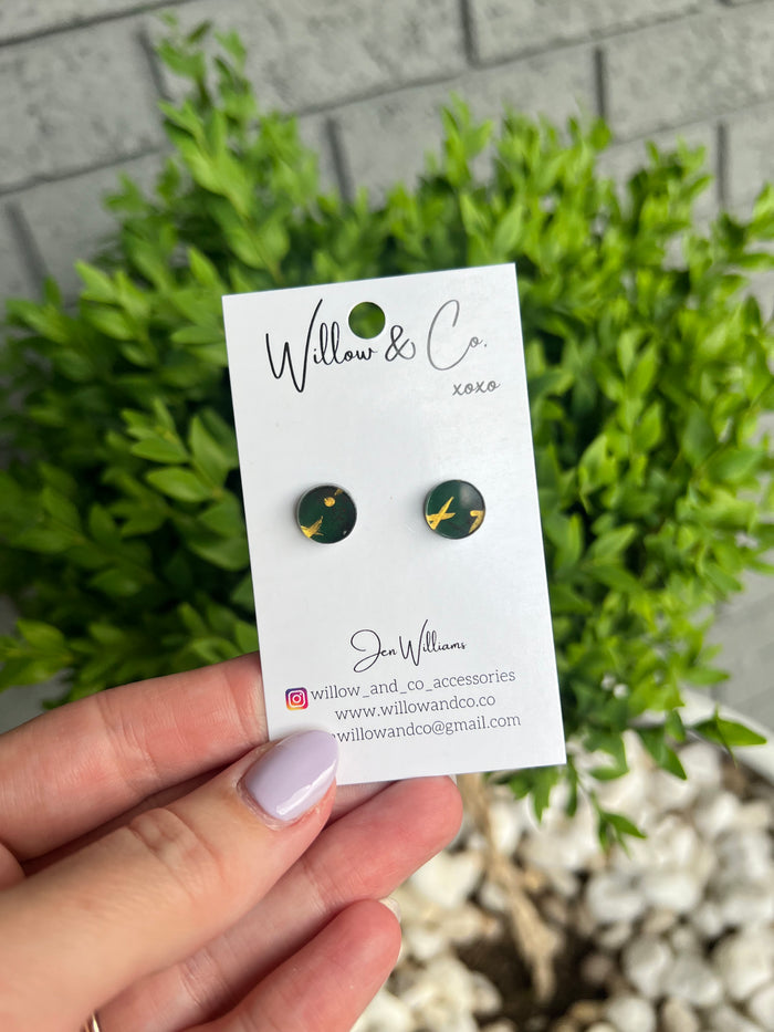 MINI Studs Christmas painted Green