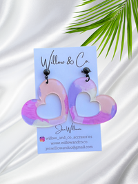 XL Heart Painted Pastel Dangle