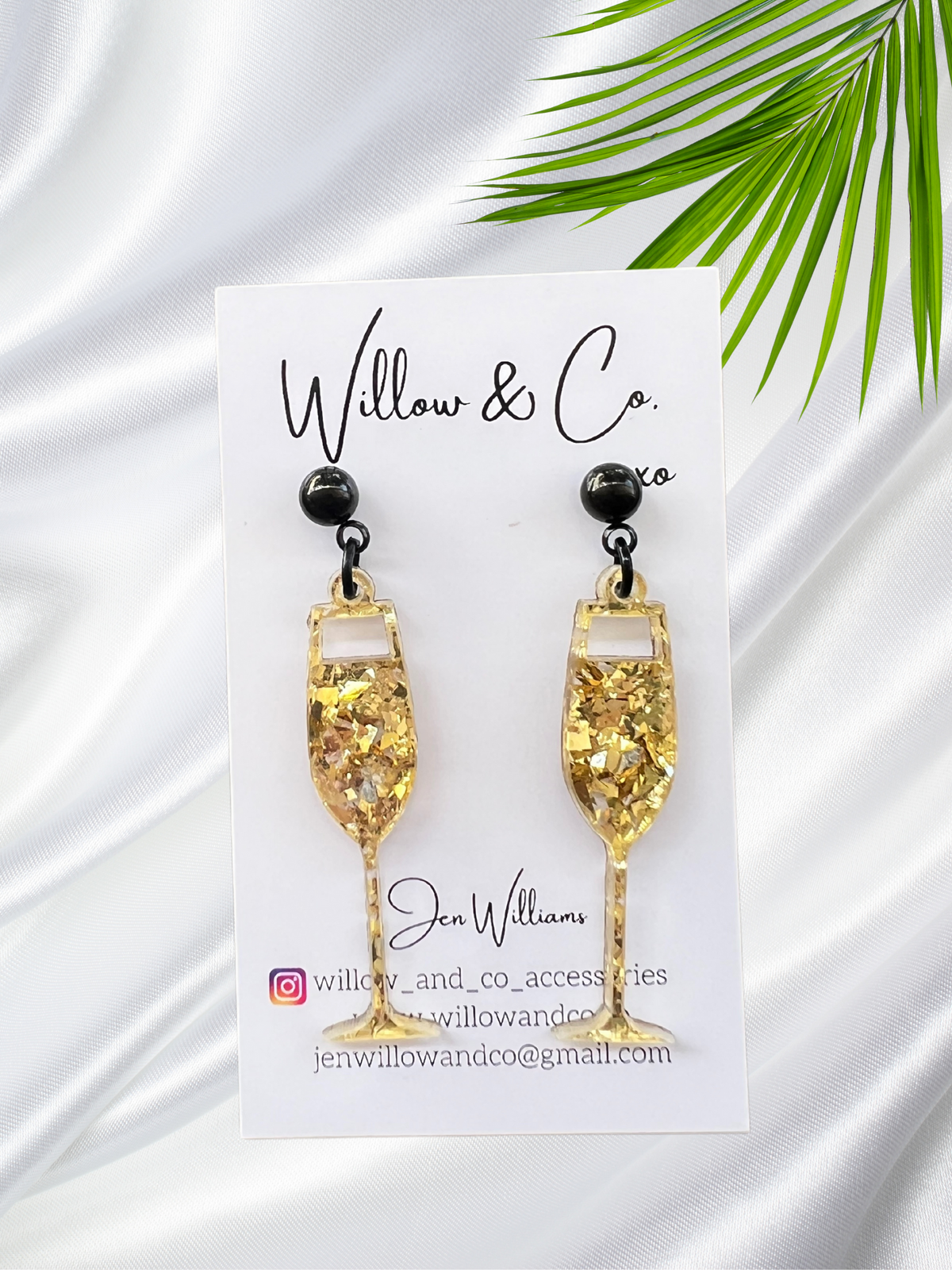 Champagne Dangles Statement Gold