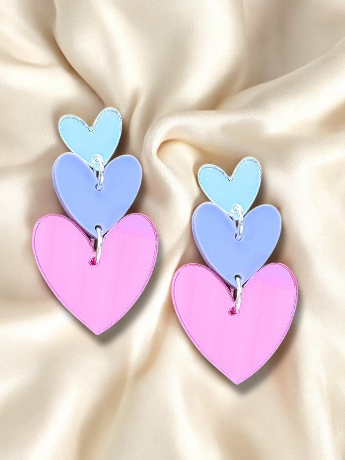 Large Dangle Triple Heart